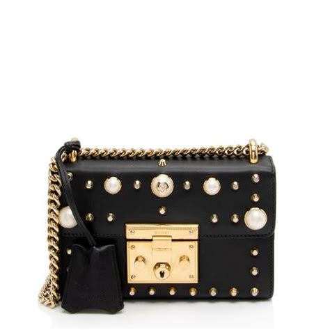 gucci padlock bag with pearls|Gucci padlock small shoulder bag.